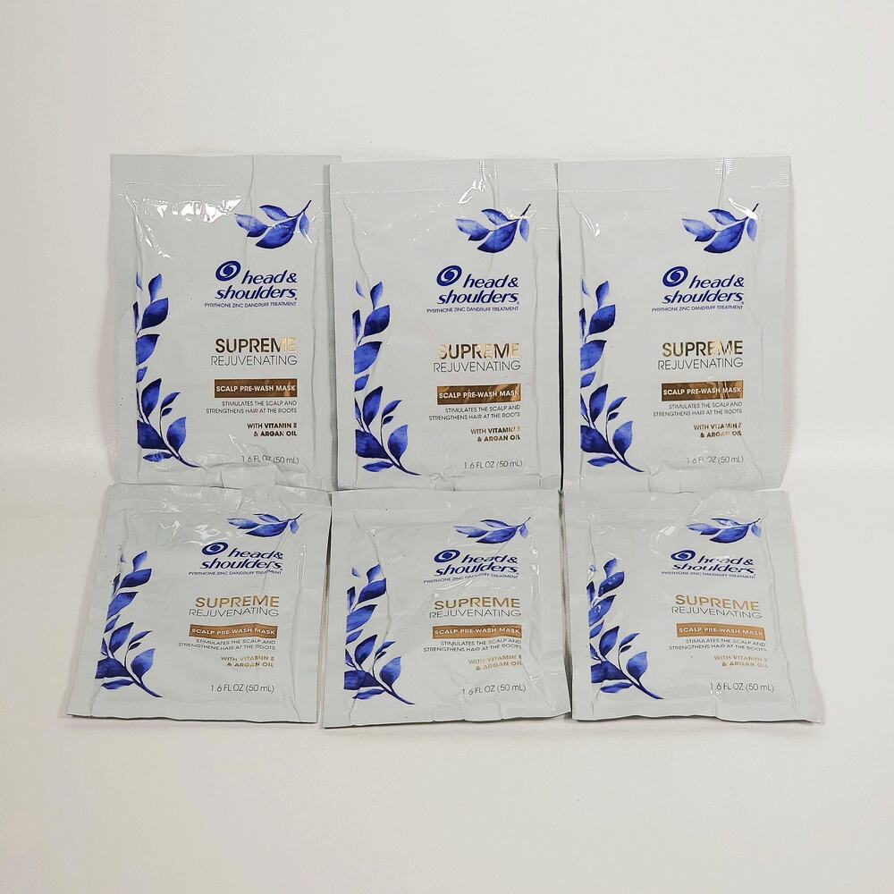 6 pk Head & Shoulders Supreme Rejuvenating Pre-Wash Mask Vitamin E & Argan Oil